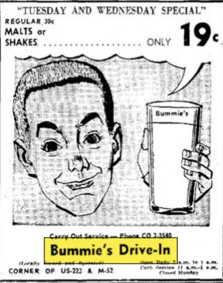Bummies Drive-In - May 1960 Ad